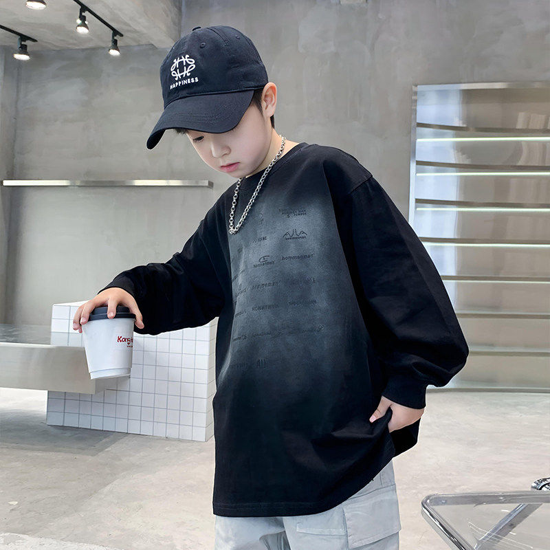 左西风云儿童装男童春装长袖T恤2026新款纯棉体恤内搭春秋款打底