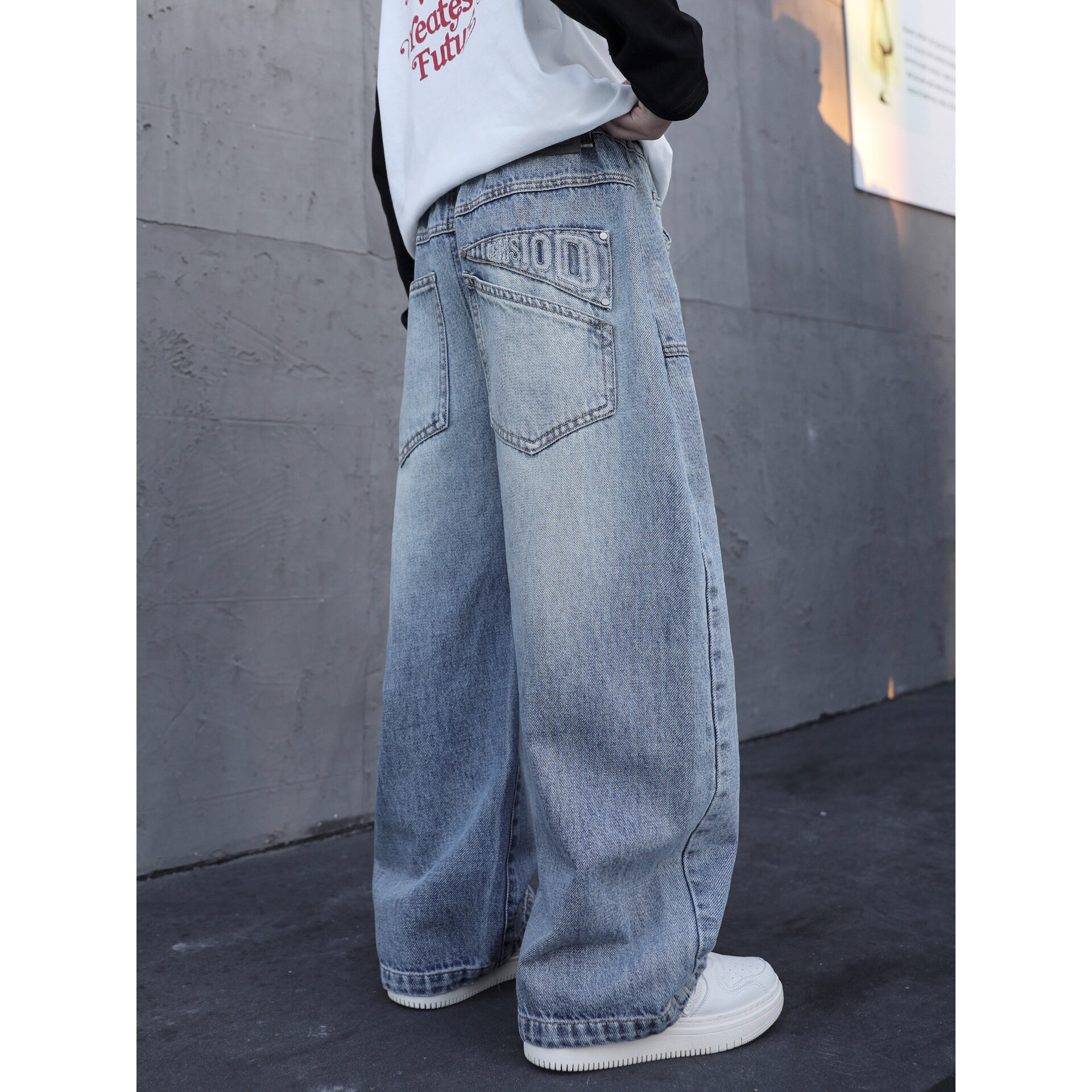 左西风云儿童装男童春秋款牛仔裤子2026新款春装休闲春季男孩中大