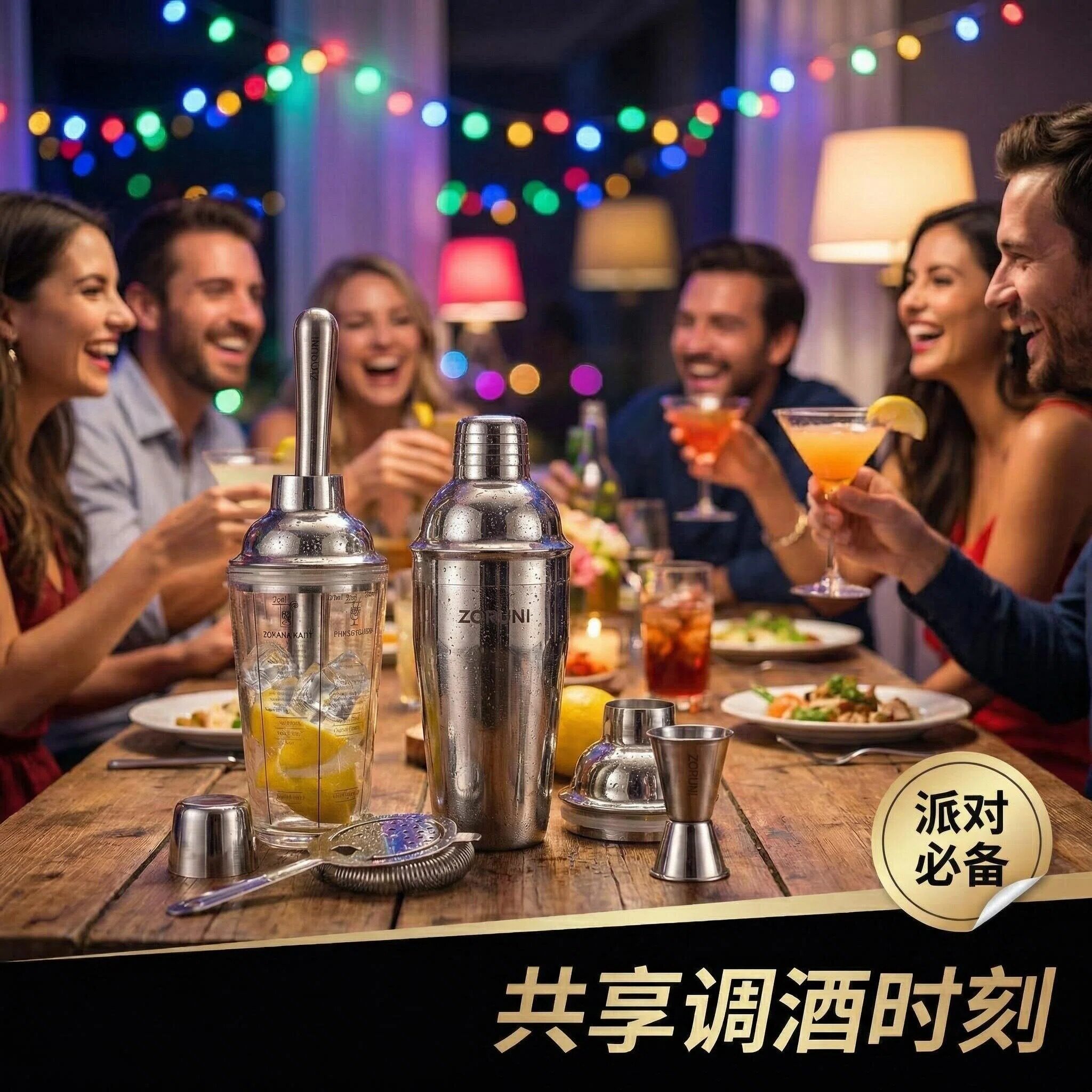 日本304不锈钢调酒器套装雪克杯一套家用鸡尾酒量杯shake摇壶工具