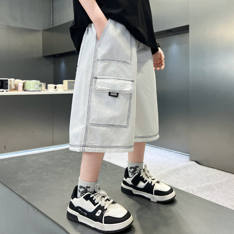 左西风云儿童装男童夏季短裤裤子2026新款夏款中大童中裤工装裤薄