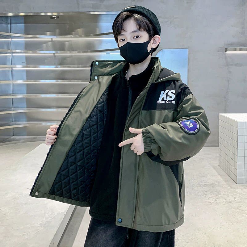 左西风云儿童装男童冲锋衣三合一可拆卸2026新款大童春秋冬季夹棉