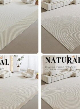 三防圈绒新升级现代简约地毯客厅奶油风F高级灰色沙发茶几毯123-1