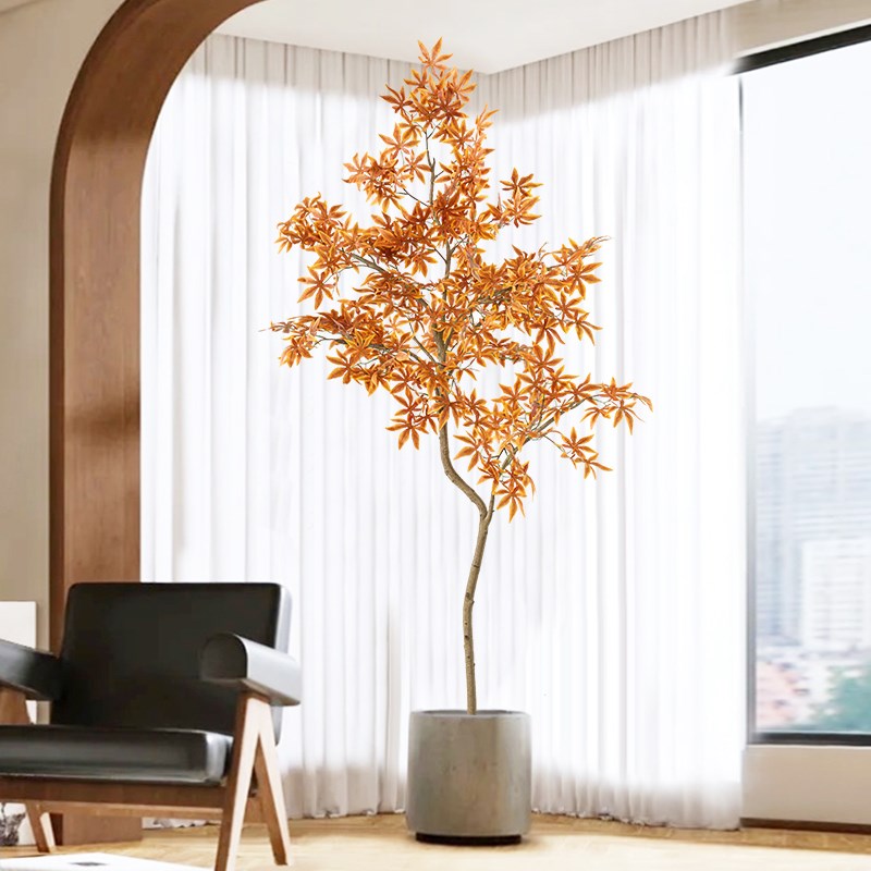 大型仿真绿植造景盆栽枫树室内商场门店橱窗假P植物装饰花景观摆