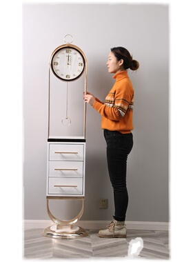 落地钟表客厅家用时尚现代轻奢角柜时H钟站款立式奢华装饰摆件座