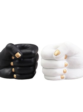 现代简约创意抽象碰拳头手摆件家居样板间K儿童房桌面软装饰品摆