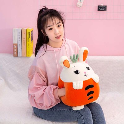Cartoon Fruit Plush Toy Pillow QuilFt Hand Warming Three-in-