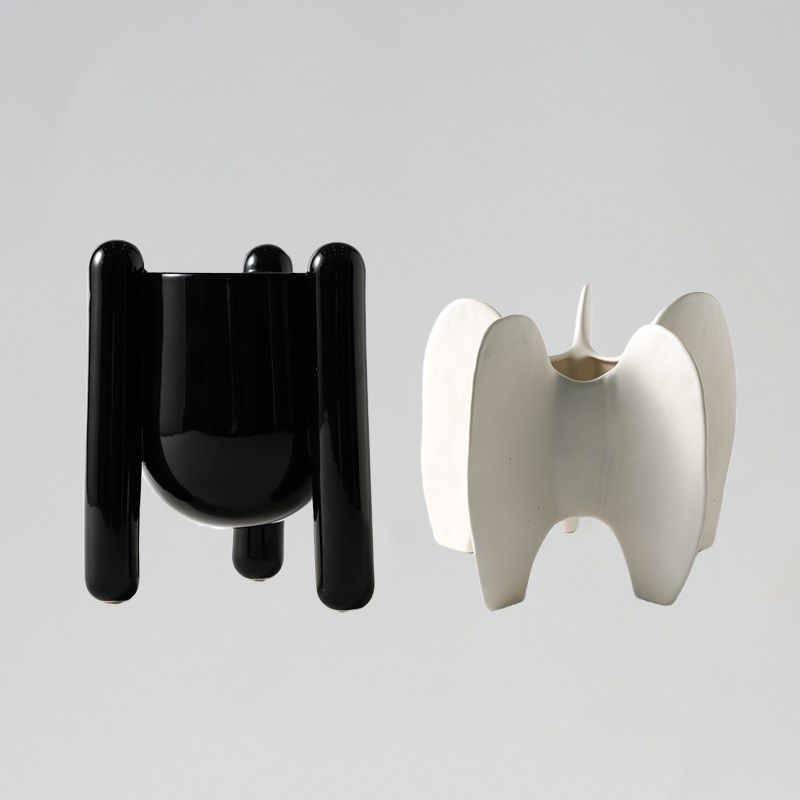 北欧简约现代创意陶瓷花器高脚花盆收G纳盘镂空刺球花瓶装饰品摆,家居饰品,花瓶,淘宝优惠券,粉丝福利购,淘宝优惠卷