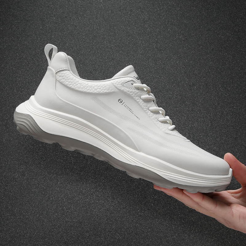 2026新款软牛皮透气男鞋软底舒适运动鞋子男款白色百搭户外跑步鞋