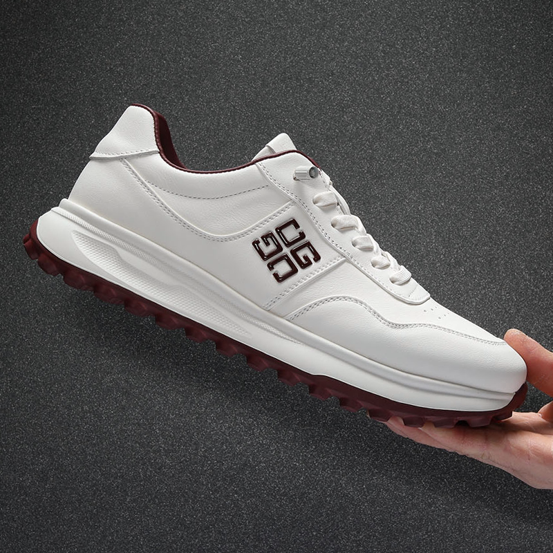 真皮运动男鞋2026新款春季发泡软底小白鞋百搭阿甘鞋一脚蹬跑步鞋