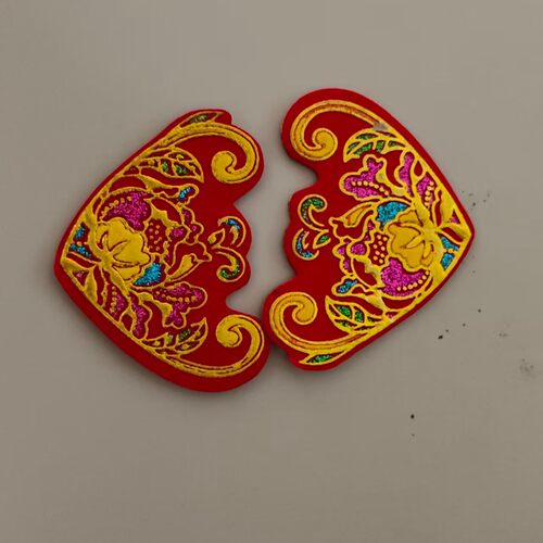 爱心粘贴中秋彩色绒布折
