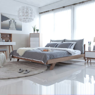实木床北欧约双人床主卧室1.5米单人床1.8经济型带软靠大床