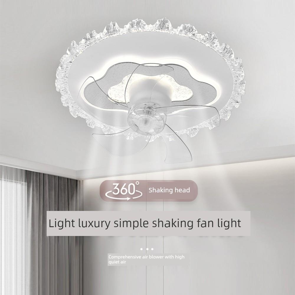 卧室餐厅360度摇头风扇灯2025新款大风力吸顶灯简约卧室电风扇