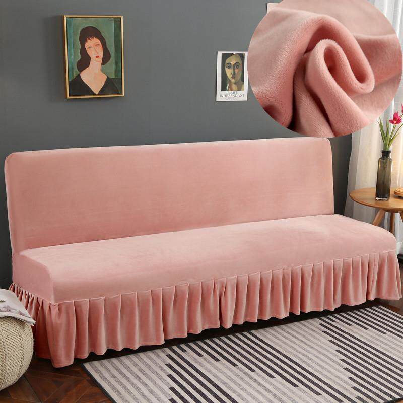加厚高档折叠沙发床套罩全包弹力通用两用垫巾盖布直排无扶手毛绒