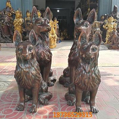 大号纯铜狗 大狼狗 招财守财 长毛狗 铜犬风水铜器工艺品摆件礼品