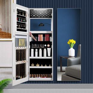 全身镜壁挂式家用女生卧室全身镜贴墙储物收纳镜柜衣帽间全身镜子