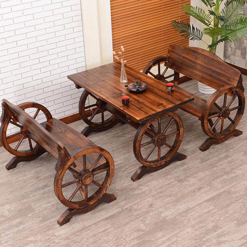 户外休闲 实木桌椅阳台酒吧碳化木车轮桌椅庭院室外桌椅套件组合,住宅家具,桌椅套件,淘宝优惠券,粉丝福利购,淘宝优惠卷
