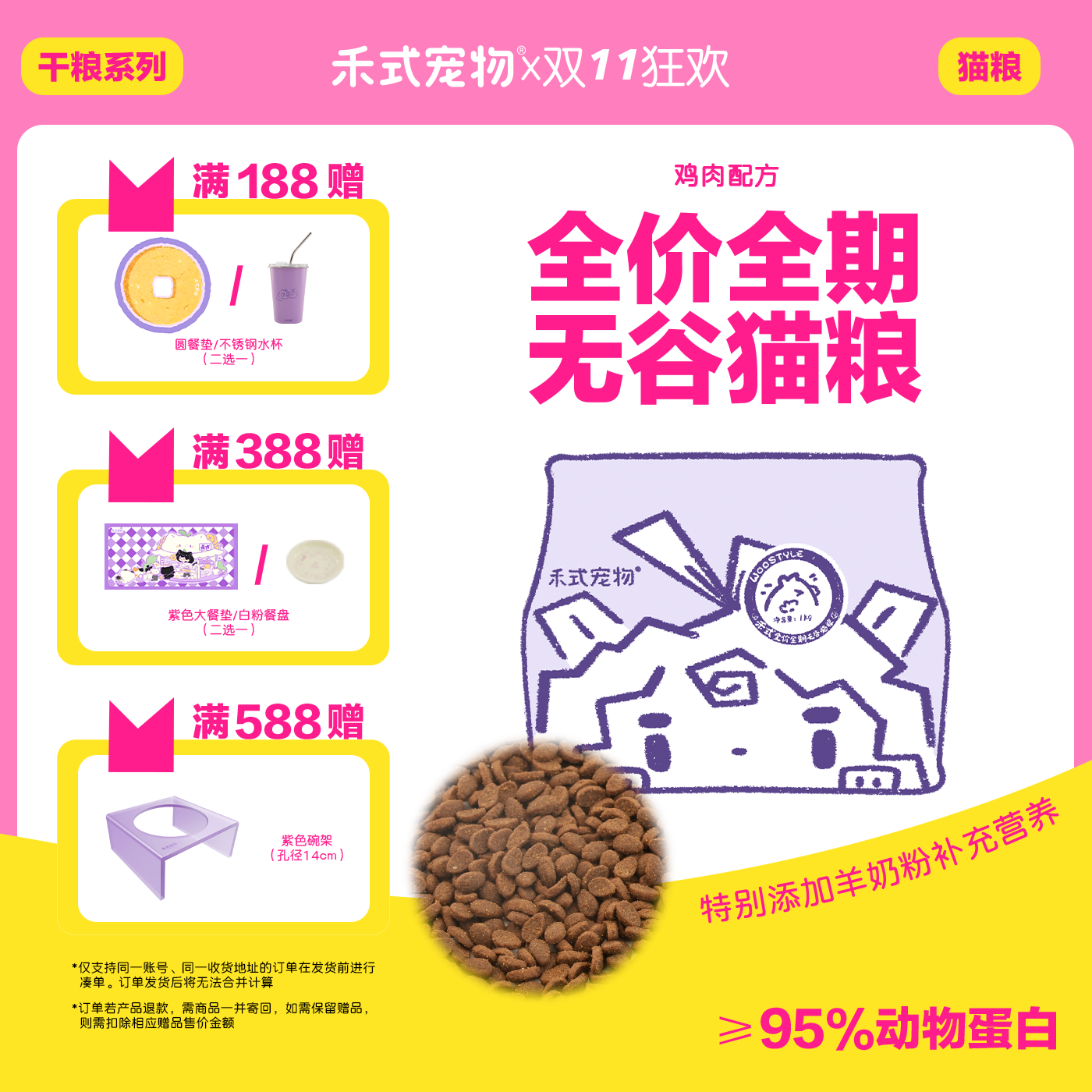 禾式全阶段酶解鲜肉鸡肉无谷猫粮