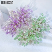 怡星新款 高级感发梳气质时尚 百搭发饰水晶花朵头饰优雅头花A412