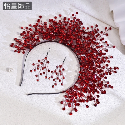 仙女皇冠造型水钻发箍高颅顶