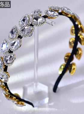 怡星原创设计水晶白色发箍女高级感轻奢小众头饰2025新款发饰A92