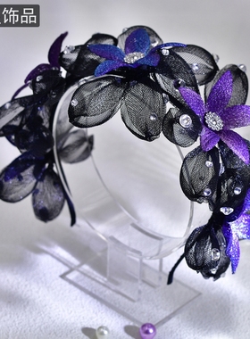 怡星舞会派对头箍紫色大花朵发箍夸张洋气表演头饰女士发饰A207