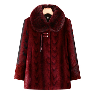 中老年冬季妈妈冬装高端衣服女装加绒加厚保暖外套奶奶中长款大衣