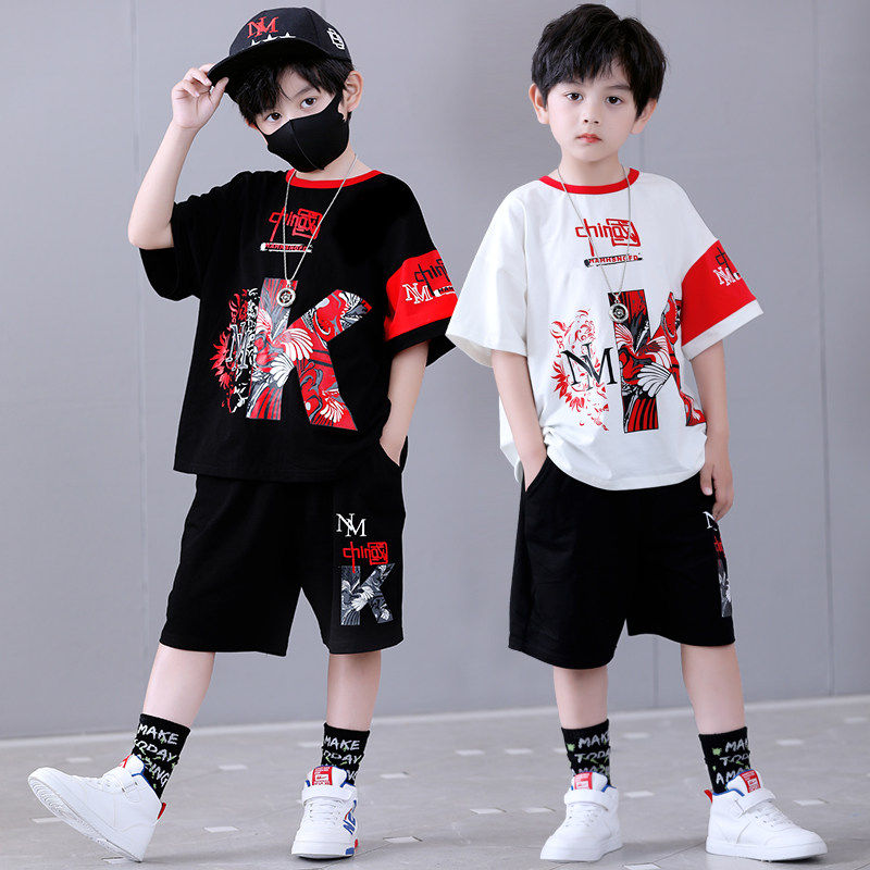 六一儿童演出服街舞潮服男孩纯棉套装架子鼓表演出走秀幼儿园