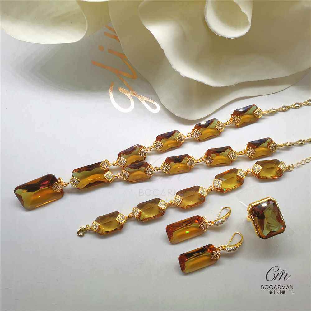 土耳其水铝石 变色石 月光石亚历山大套装欧美配饰苏丹石套装首饰