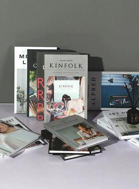 北欧简约风假书样板间客厅书房装饰摆件办公室书柜仿真书道具模型