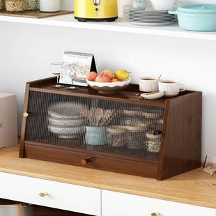 桌面收纳盒家用茶具展示柜厨房餐桌水杯子收纳置物架整理架储竹