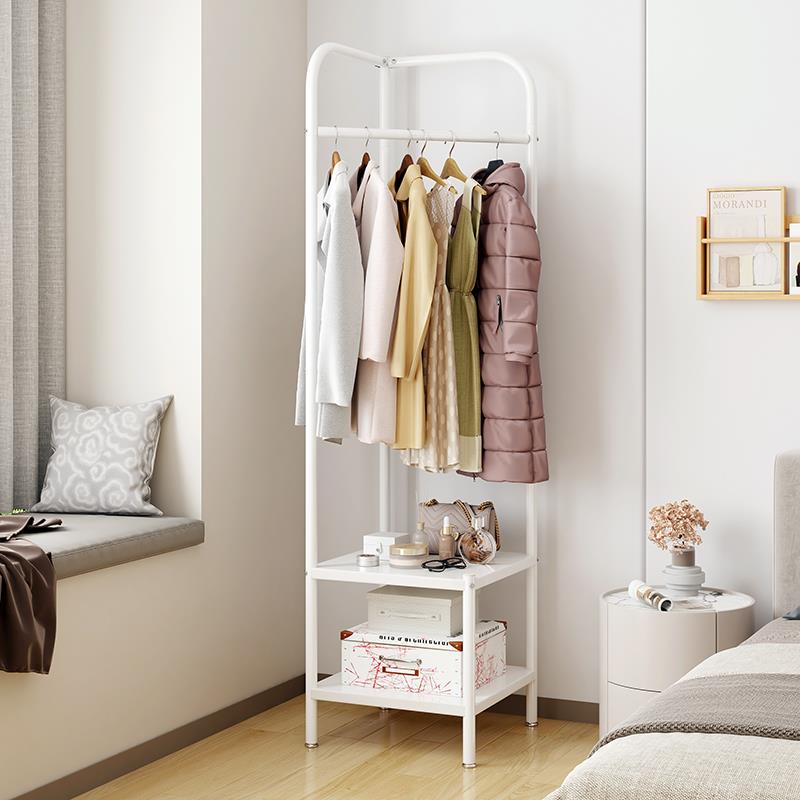 转角衣帽架落地式卧室家用简易挂衣架双杆晾衣架衣服置物架
