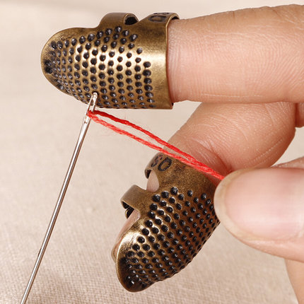顶针指套家用顶针器手工手缝十字绣加厚可调节真铜护指护伤缝纫