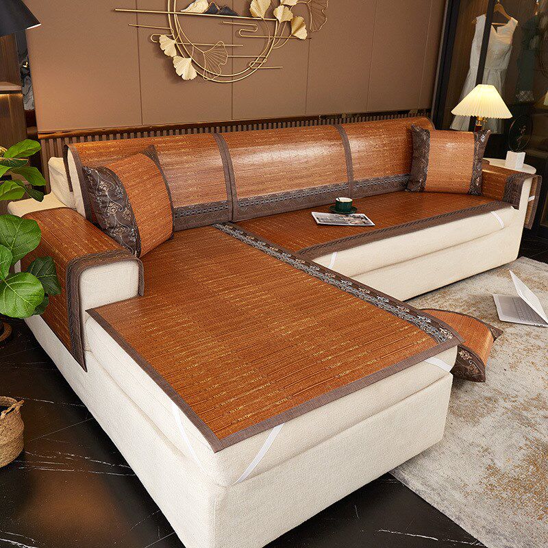 竹席沙发垫夏季夏天款凉垫实木皮沙发坐垫2024新款藤全盖布巾