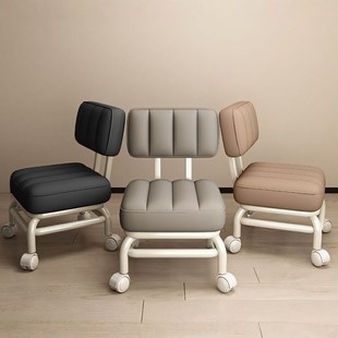 静音小凳子家用靠背万向轮小凳子美缝带娃神器滑轮矮凳轮滑滚轮