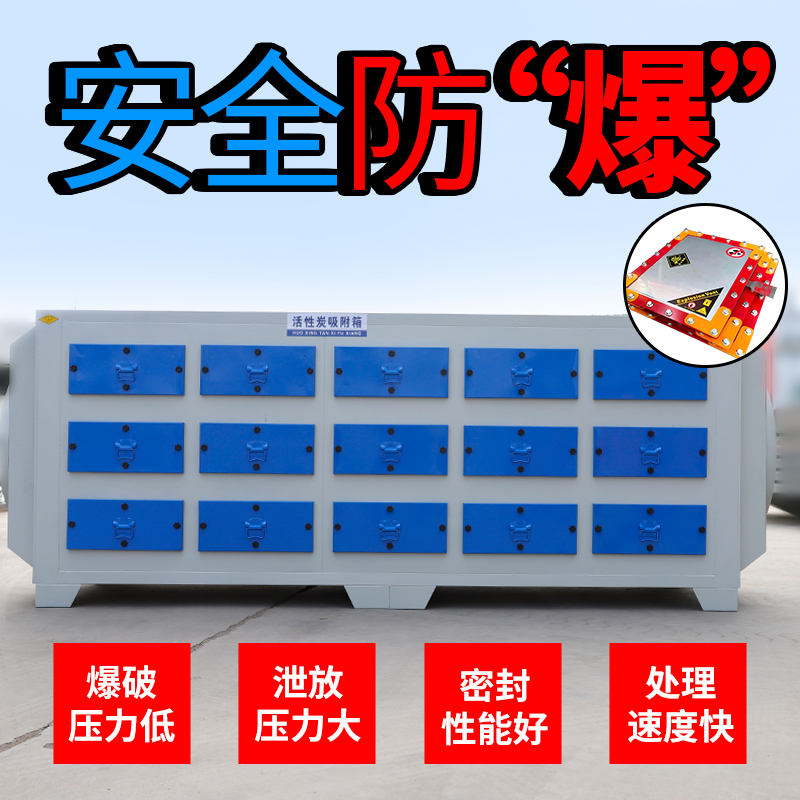 活性炭吸附箱二级干式过滤器不锈钢pp除K臭味废气处理环保净化设
