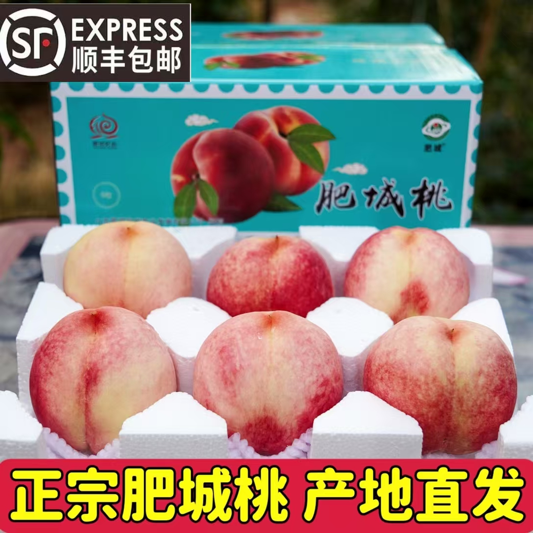 顺丰山东特产肥桃肥城水蜜桃礼盒现摘新鲜脆甜超大毛桃子肥佛桃5