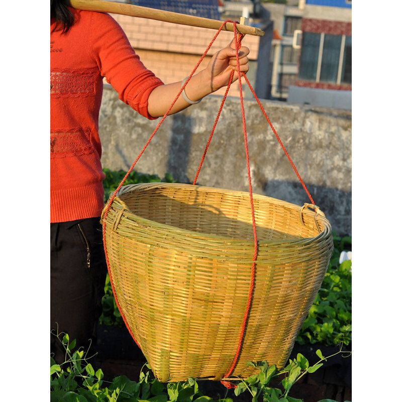 精品壮族大号箩筐竹编制品 淘米箩篼 粮食竹筐 收纳篓喜事筐簸箕