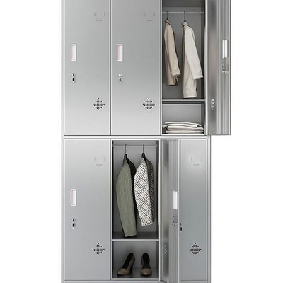 304 不锈钢更衣柜员工宿舍餐盘储物柜实J验室食品厂无尘车间多门