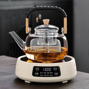 电陶炉煮茶器耐热玻璃v茶壶泡茶壶蒸煮茶壶家用烧水壶老茶专 新款
