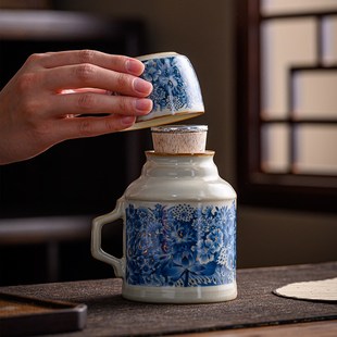 汝窑金万花小暖壶功夫茶具大容量C陶瓷中式 泡茶壶焖茶壶单壶保温