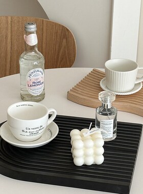 黑色冷淡风ins风木质托t盘轻奢桌面摆件首饰香水收纳托盘拍摄道具