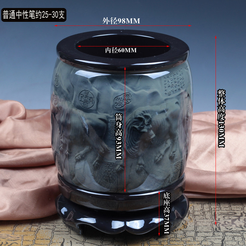 笔筒复古中国风i旋转创意办公室桌面摆件收纳大容量毛笔桶毕业礼