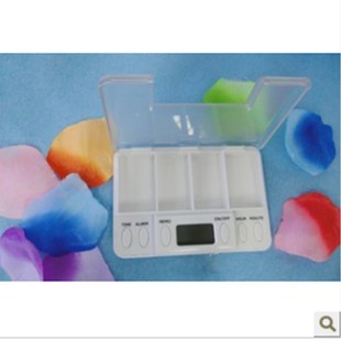 智能服药提醒器电子定时小药盒可携式吃药闹钟迷你吃薬W大容量合