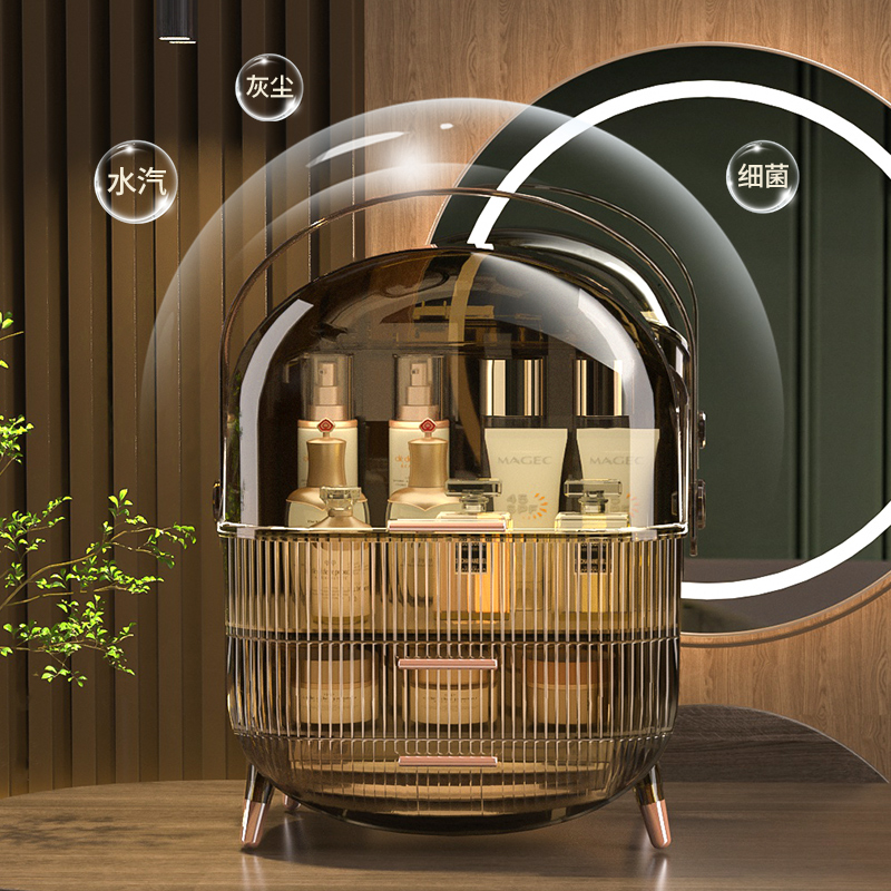 亚克力轻奢化h妆品收纳盒防尘桌面化妆箱梳妆台口红盒护肤品置物