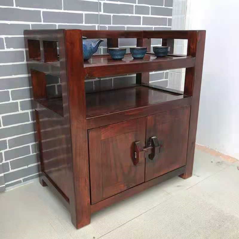 老船木茶水柜古船小茶几储物架子实木饮水柜P茶柜杂物餐边柜柜子