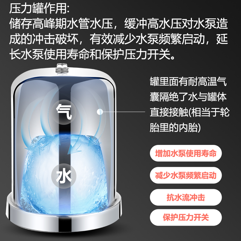 304不锈钢压力罐家用冷热水x自吸泵增压泵水泵气压罐压力开关配件