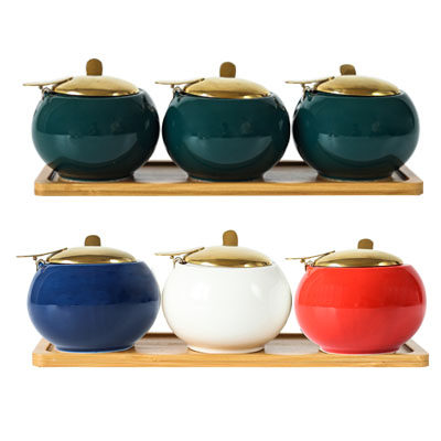 轻奢调味调料油j泼辣子罐翻盖厨房盒家用瓶辣椒糖盐罐陶瓷罐子套