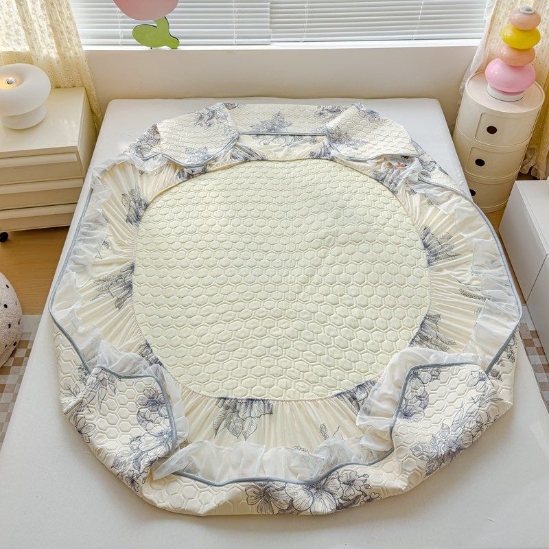 乳胶凉席四件套花边床笠款冰丝席三件套夏季宿舍软U席可机洗夏天,床上用品,乳胶席,淘宝优惠券,粉丝福利购,淘宝优惠卷