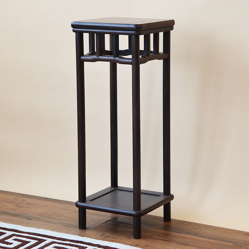 明式花架黑檀木酸枝木花几客厅室内落地绿萝实木花架红木质盆景架