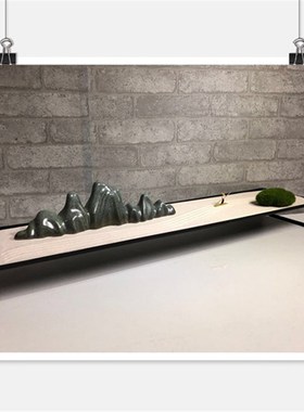 微景观铁艺座盘支架 枯山水沙盘  山石枯木玄关 茶具底座摆件